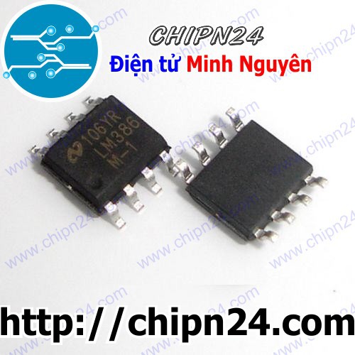 [4 CON] IC LM386 SOP-8 (SMD Dán) (386 0.25W)