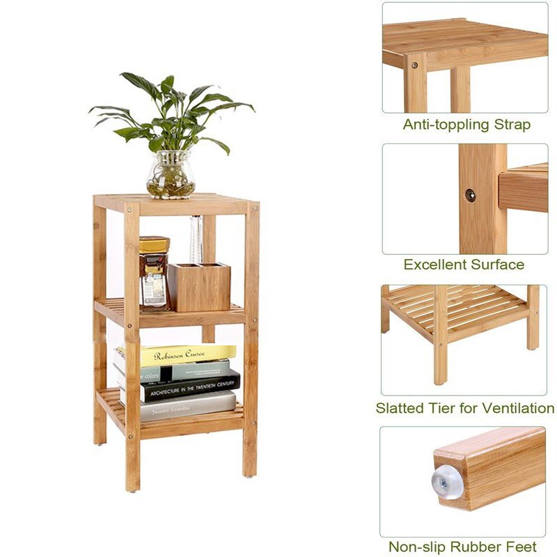 Kệ gỗ tab đầu giường goodwood 3 tầng gỗ tự nhiên trang trí nội thất phòng