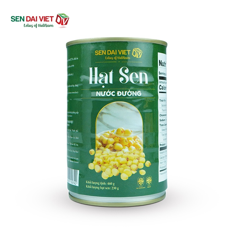 [3 Lon]Hạt Sen Nước Đường-Thơm Ngon,Dễ Dàng Sử Dụng-Sen Đại Việt-Lon 460g