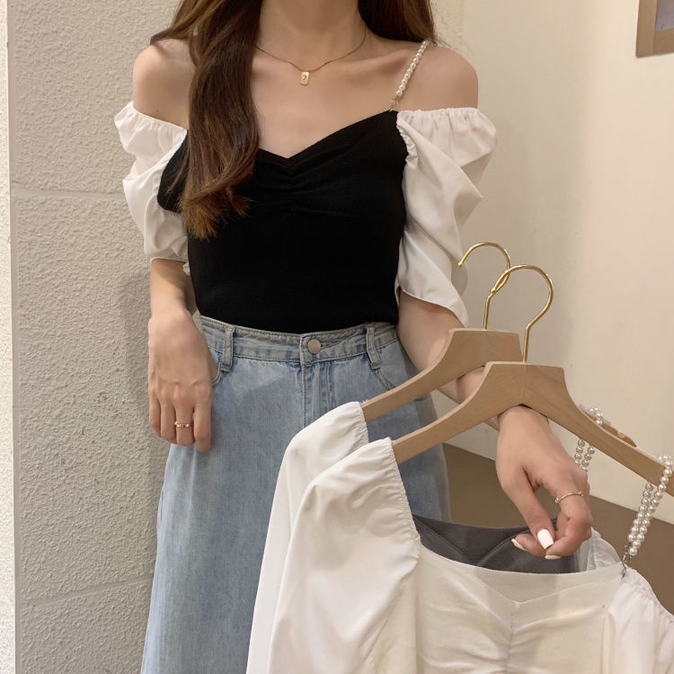 Áo Dệt Kim Trễ Vai Thời Trang Mùa Hè Cho Nữ