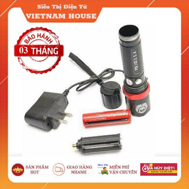 FREE SHIP 99K/💥 PHIÊN BẢN ĐÈN PIN POLICE SWAT THÁI LAN SIÊU SÁNG - SANG TRỌNG TỪNG MM.