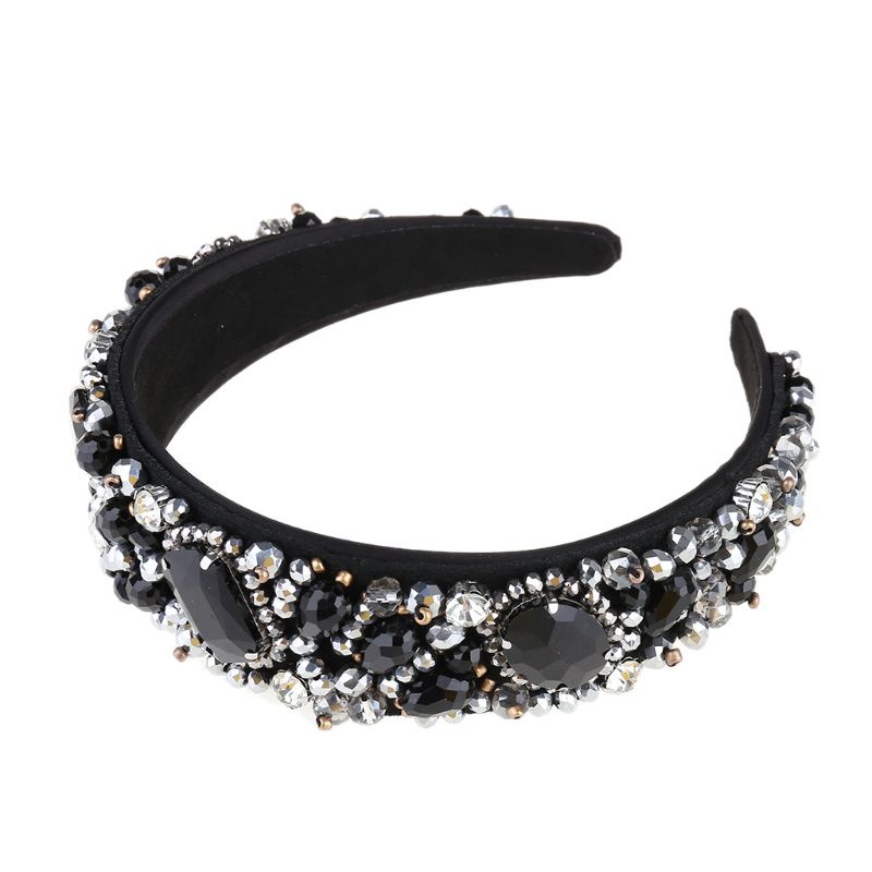 Băng Đô Co Giãn Đính Đá Pha Lê Phong Cách Baroque Sang Trọng Cr