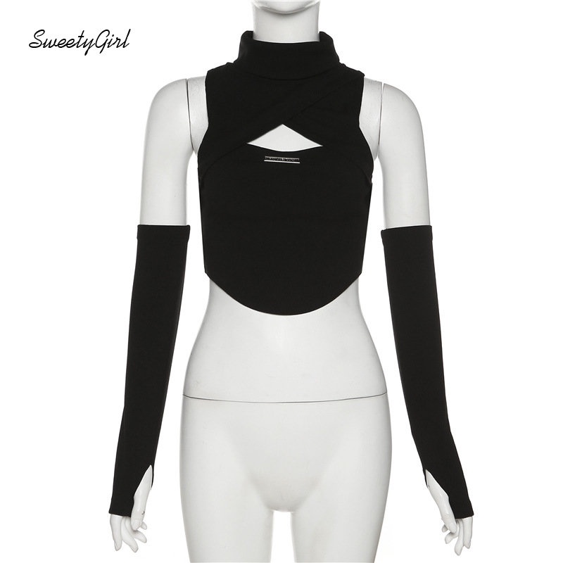 Áo Tank Top Cổ Cao Màu Đen Trơn Thời Trang 2022 Quyến Rũ Cho Nữ