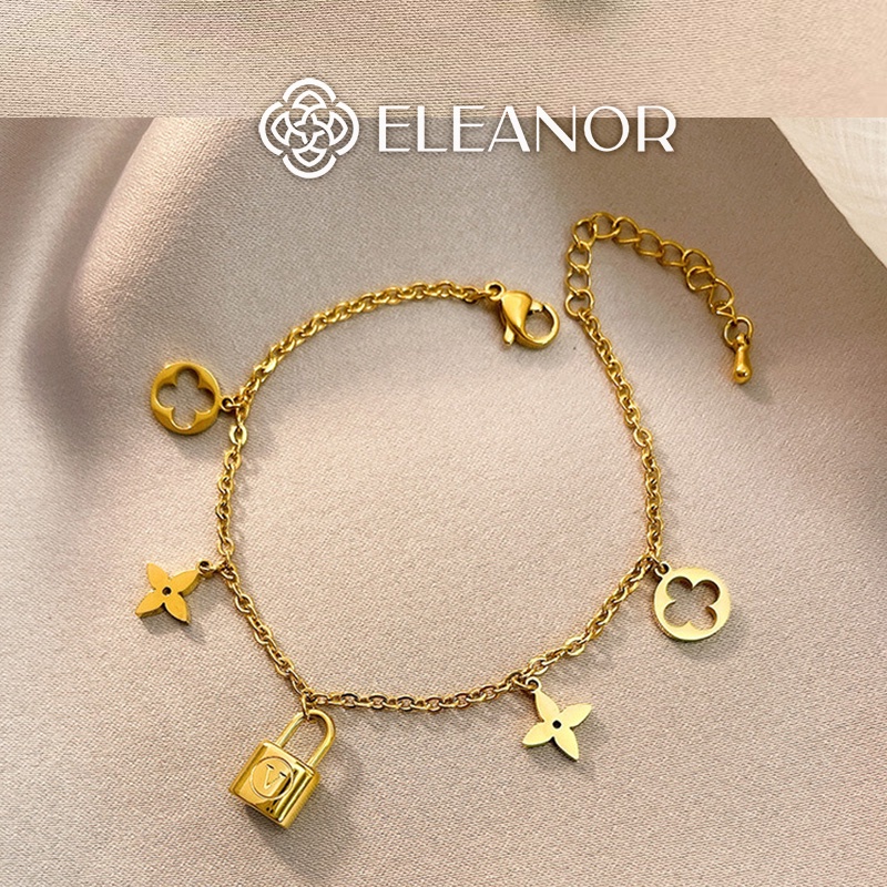 Vòng tay nữ titan Eleanor Accessories mặt hình khóa phụ kiện trang sức 4537