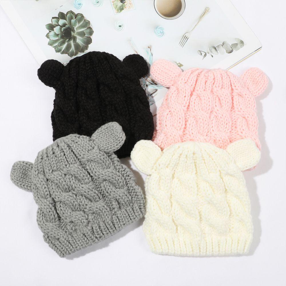 MIHAN1 Set Mũ Len + Găng Tay + Găng Tay Dễ Thương Cho Bé