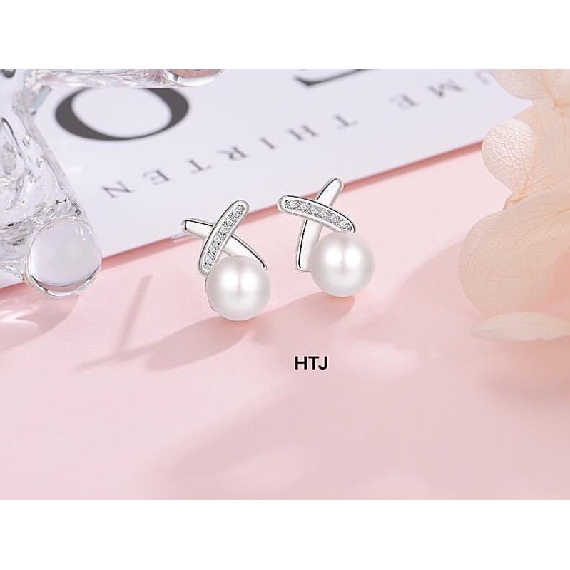 Bông tai bạc bibi silver gắn đá nhỏ xinh / Nụ bạc gắn đá
