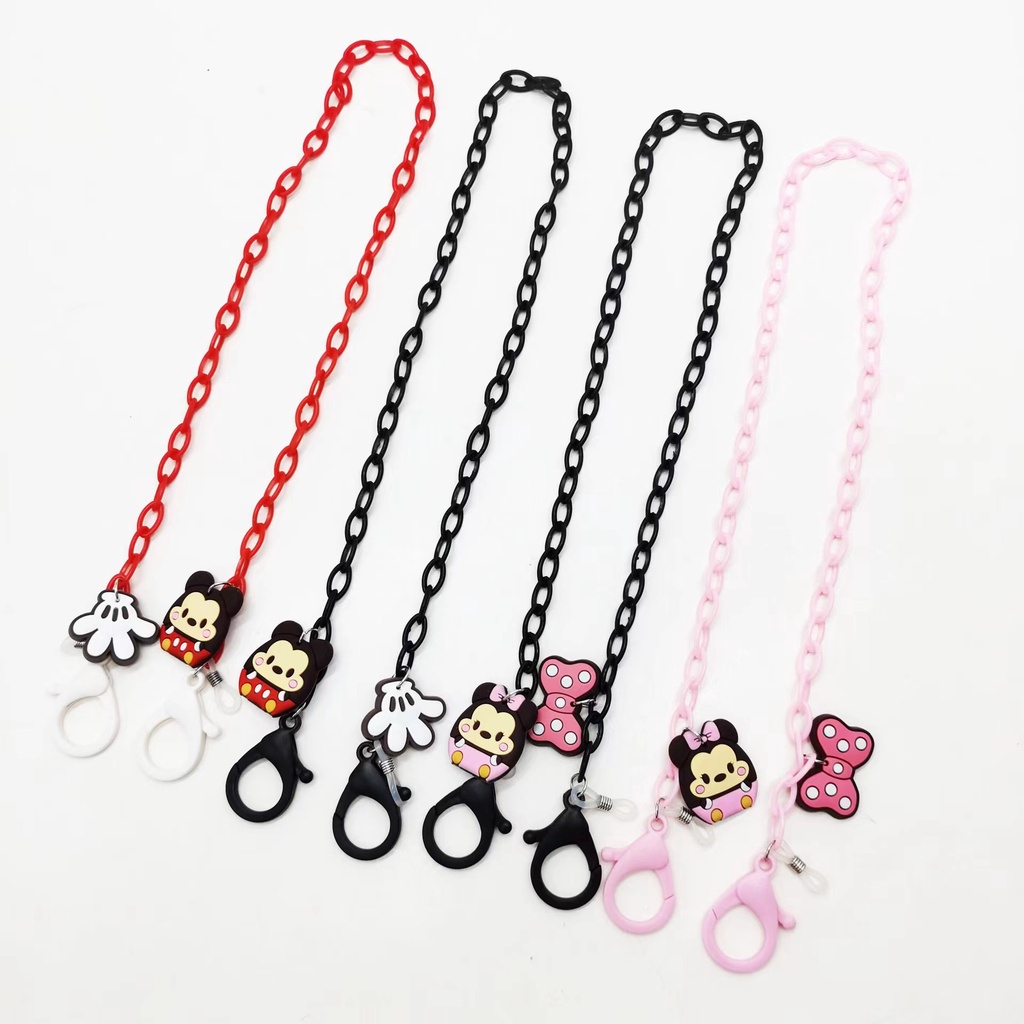 Dây Xích Gắn Kính Đeo Mắt Chống Thất Lạc Bằng acrylic 58cm Họa Tiết Hoạt Hình Dễ Thương Đa Năng