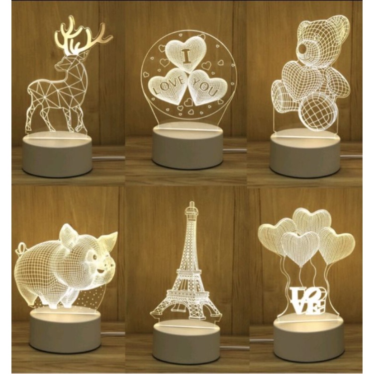 Đèn ngủ led 3d siêu dễ thương có thể dùng trang trí làm quà tặng cho người thân bạn bè