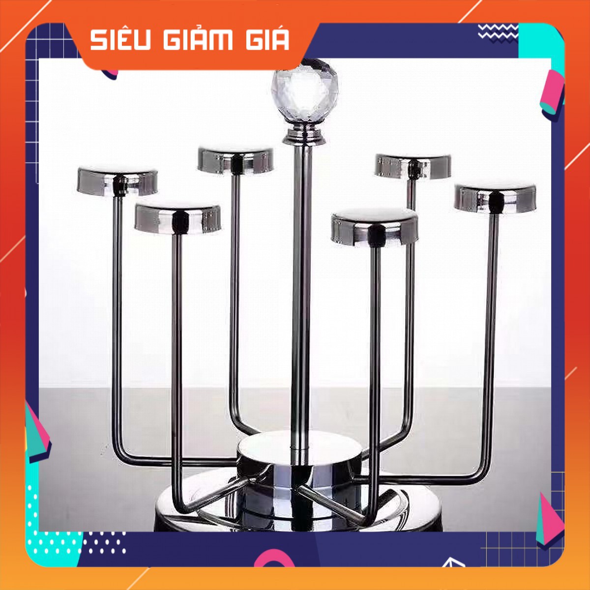 Giá úp cốc Inox xoay 360 độ