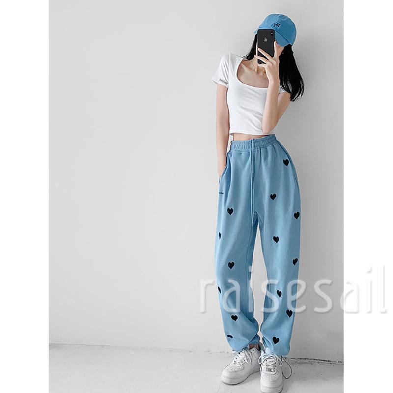 RS quần ống rộng In Họa Tiết Trái Tim Thời Trang Dành Cho Nữ | BigBuy360 - bigbuy360.vn