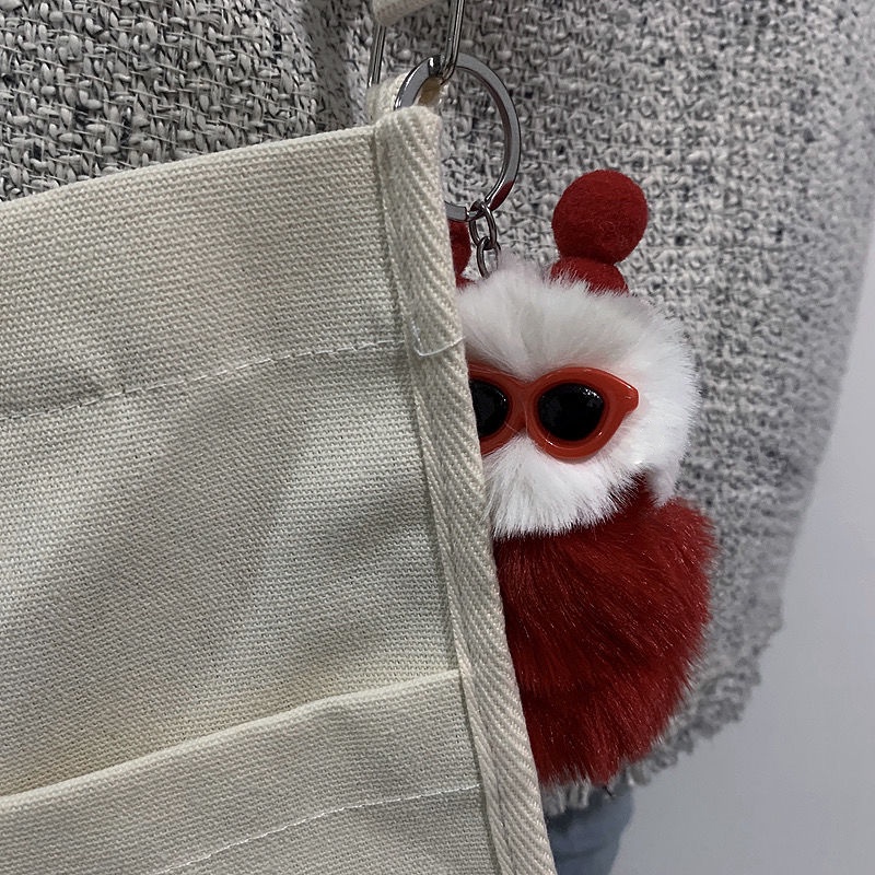 Móc khóa đính phụ kiện con sâu bướm ngộ nghĩnh đáng yêu