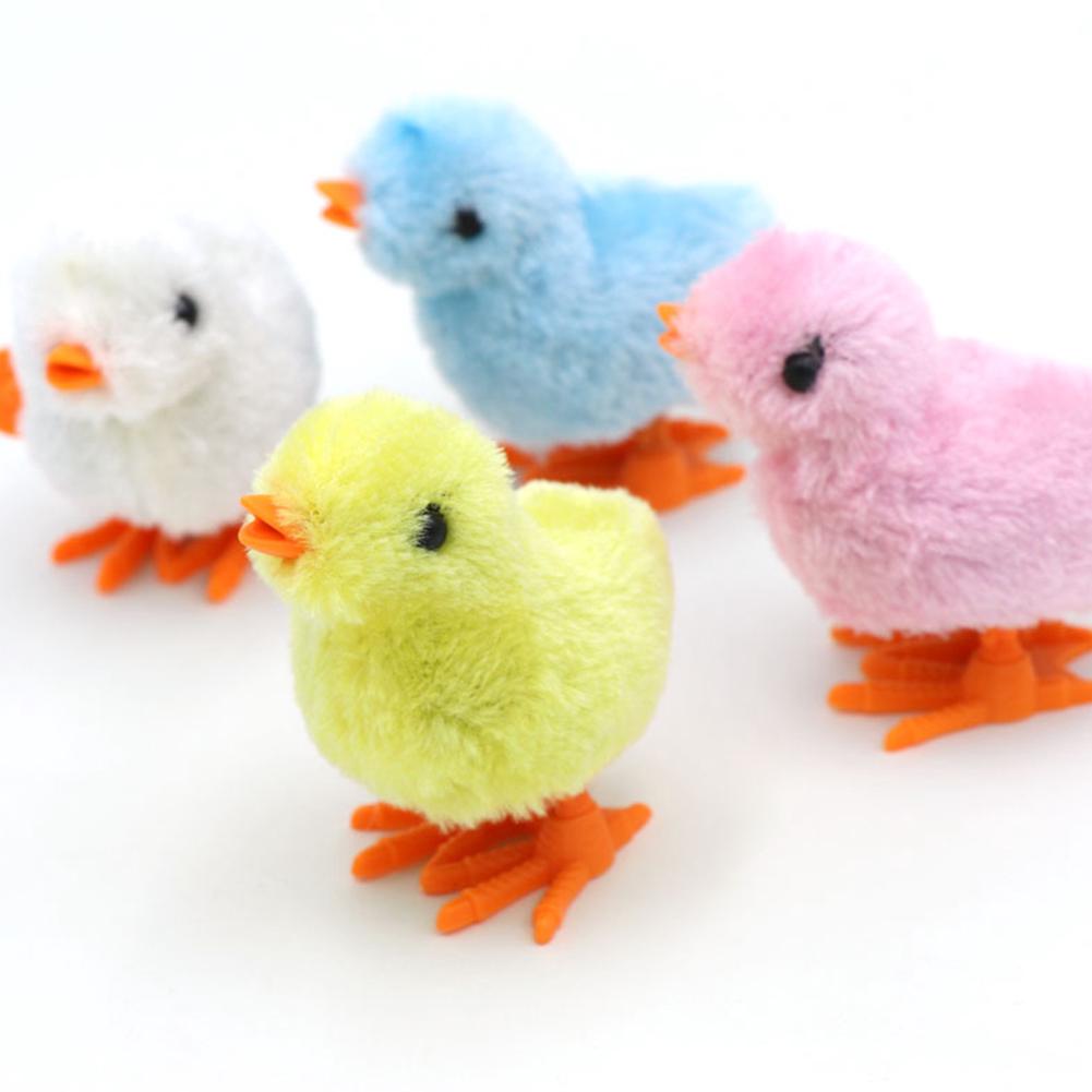 1Pcs Kid Newborn Baby Yellow Plush Chicken Wind Up Toys Funny Running Clockwork Classic Easter Toy Random Color