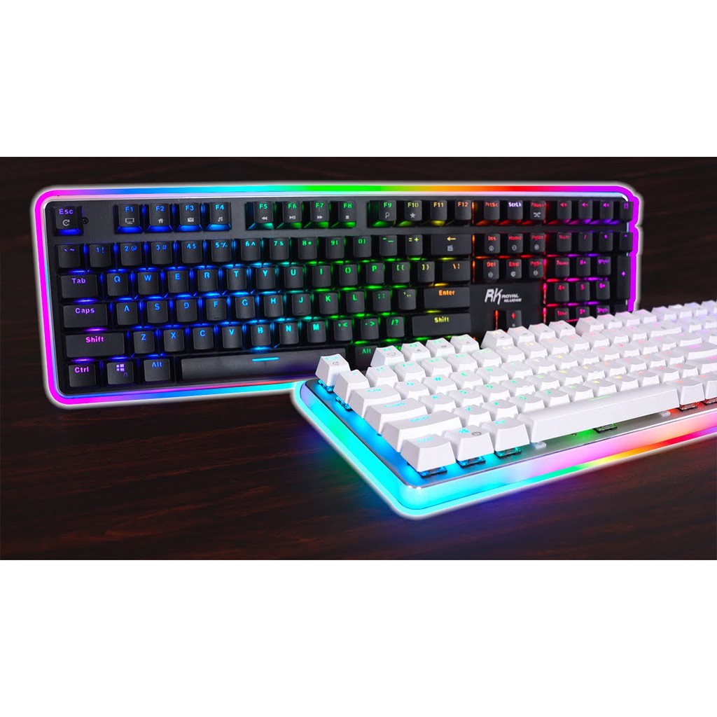 BÀN PHÍM CƠ CHỐNG NƯỚC RK918 2 MÀU ĐEN TRẮNG CHÍNH HÃNG