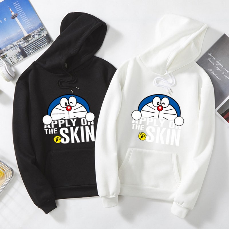 Áo khoác hoodie mùa đông Hàn Quốc in hình Doraemon