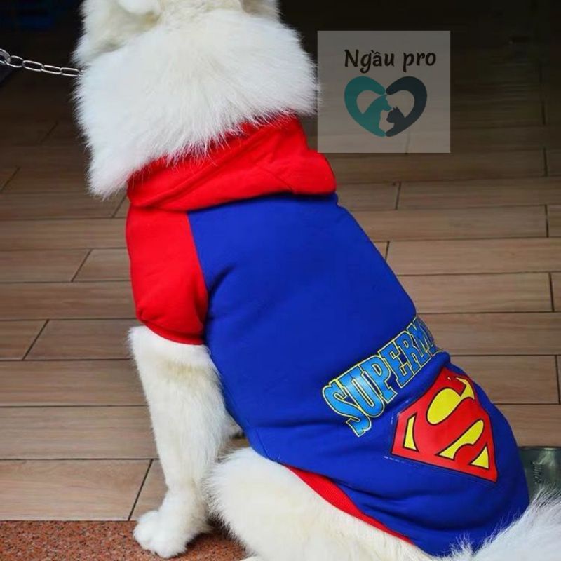 Quần áo cho chó lớn ADIDOG có tay dài mũ trùm đầu bán chạy số 1 - Áo chó size to đến 45Kg từ 3XL đến 9XL