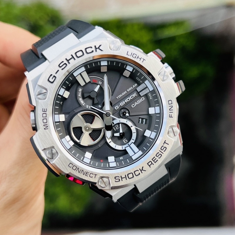 Đồng hồ G-steel nam GST-B100-1A kết nối bluetooth x pin năng lượng ánh sáng chính hãng new fullbox bảo hành 5 năm