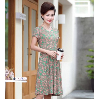 Đầm Thời Trang -Váy Trung Niên, Thiết Kế Họa Tiết Sang Trọng