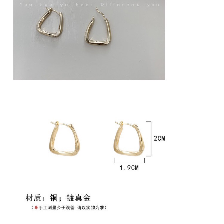 Bông Tai Nữ Hình Bầu Dục Cá Tính Mạ Bạc 925 LILY STORE