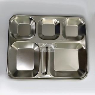 Khay cơm inox 6 ngăn 304 hàng vietnam cao cấp KT28cm x 35,4cmx3cm