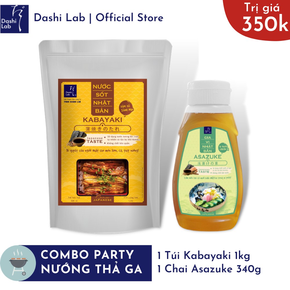 Combo Party nướng thả gia (1 túi Kabayaki 1kg, 1 chai Asazuke 340g)
