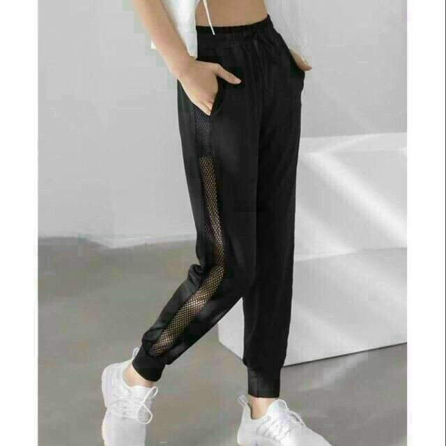 Quần jogger nữ lưới thể thao tập gym, yoga D017