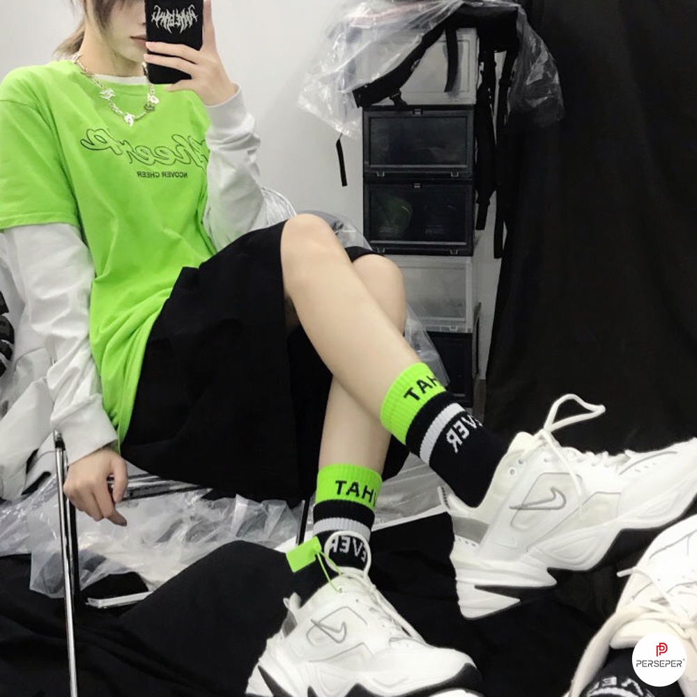 Tất cổ cao nữ nam họa tiết dễ thương, vớ nữ chất vải cotton co giãn 4 chiều - Hot store