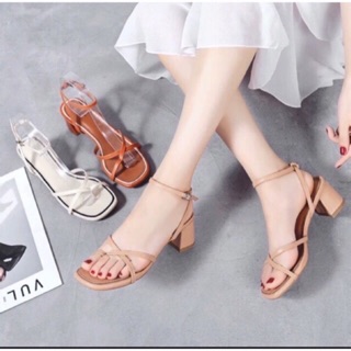 GIÀY SANDAL GÓT 5 PHÂN QUAI CHÉO XỎ NGÓN