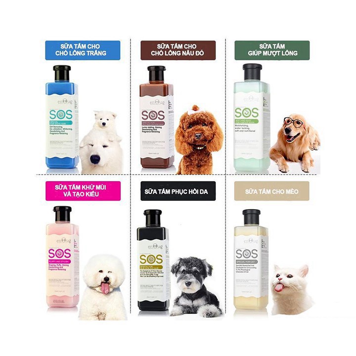 Sữa Tắm Cho Chó Mèo SOS 530ml Lưu Hương, Thơm Lâu  Mã STCM04 PET  - Phụ Kiện Thú Cưng Cún Stores