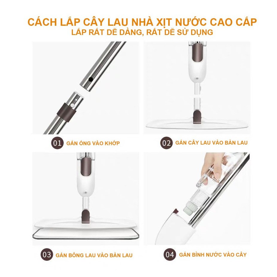 [LOCK&amp;LOCK CHÍNH HÃNG] Cây lau nhà Lock&amp;Lock dạng xịt nước ETM461