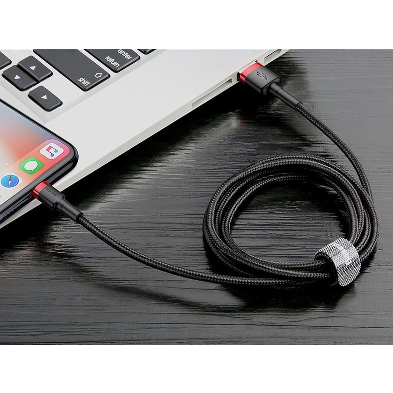 Dây Sạc Baseus Cafule CALKLF Hỗ Trợ Sạc Nhanh 2.4A, Cáp Sạc Baseus Dài 1M Chính Hãng Bảo Hành 12 Tháng Lỗi 1 Đổi 1