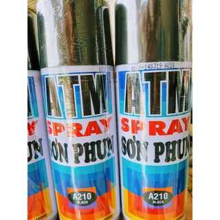 (Chính Hãng) Sơn Xịt Đen ATM A210 400ml - lưu ý thị trường xuất hiện hàng TQ nhái