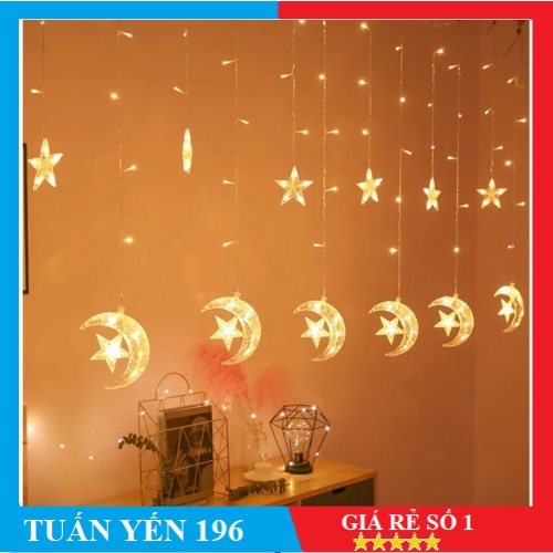 Dây Đèn LED Rèm Trăng Sao Chống Thấm Nước Trang Trí Ngoài Trời - Dài 2.5 Mét