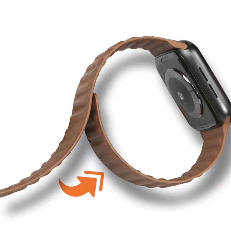 Dây Đeo Bằng Da Có Nam Châm Cho Đồng Hồ Thông Minh Apple Watch 41 / 40 / 38mm 49 / 45 / 44 / 42mm Series 8 / 7 / SE / 6 / 5 / 4 / 3 / 2 / 1