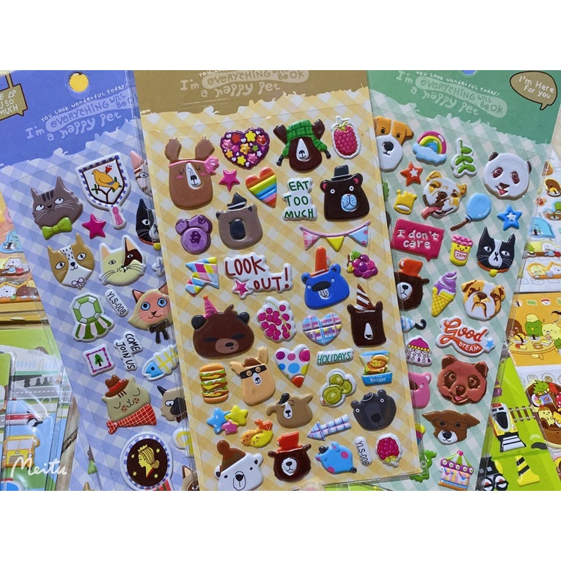 Sticker hình nổi dán hình xinh xinh, dán tủ, dán tập vở, dán bình nước, chống nước tuyệt đối