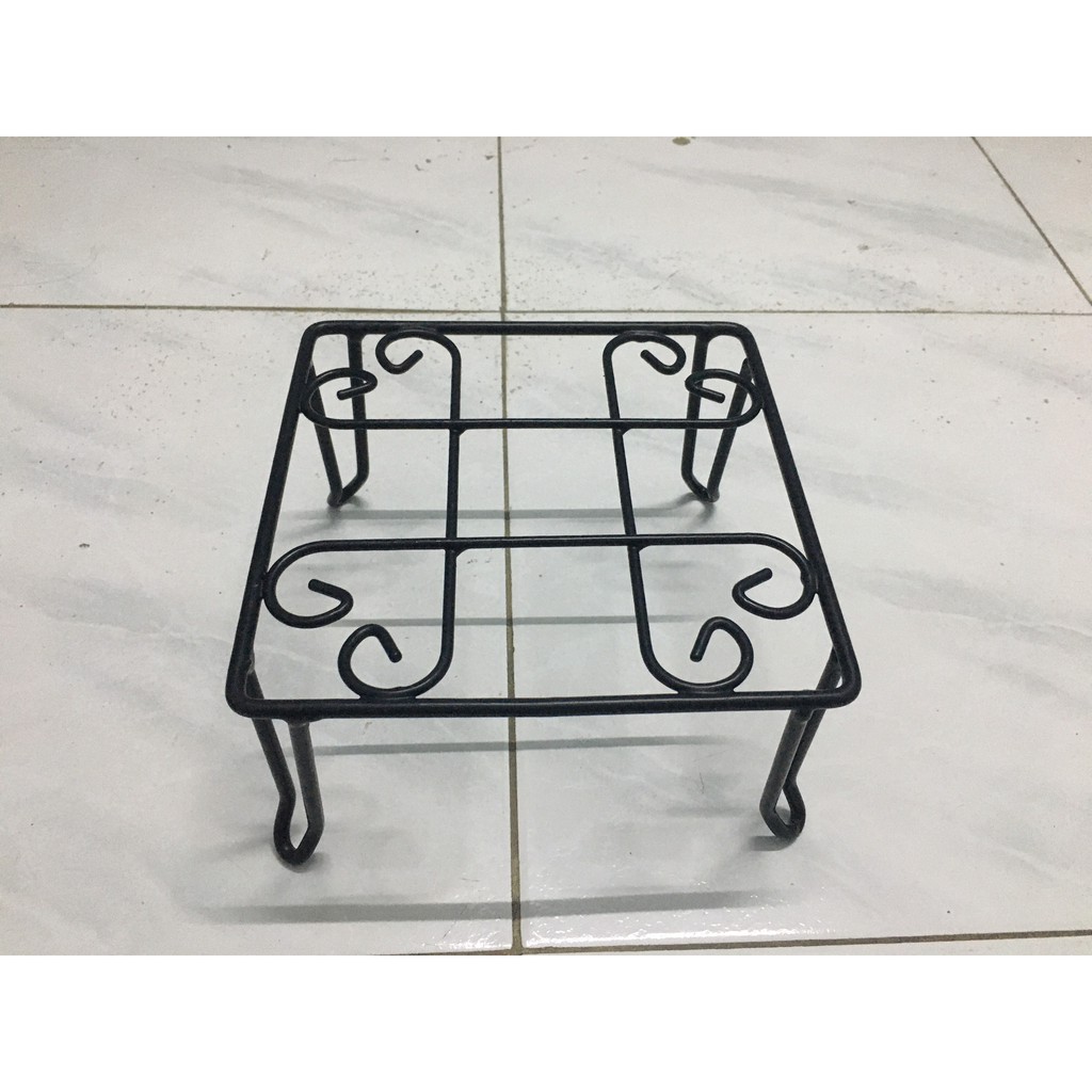 Bộ 5 Kệ sắt vuông bọc nhựa đặt chậu hoa vuông, đế lót chậu cây (KT: 20cm x cao10cm)