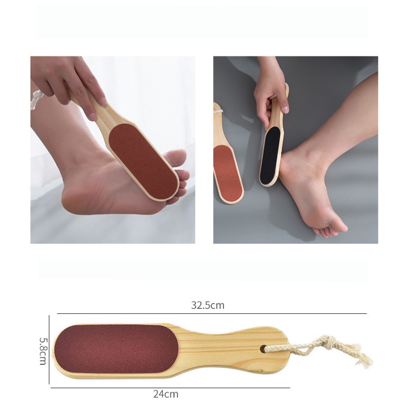 Dụng cụ mài nhẵn tẩy da chết gót chân bằng gỗ và giấy nhám