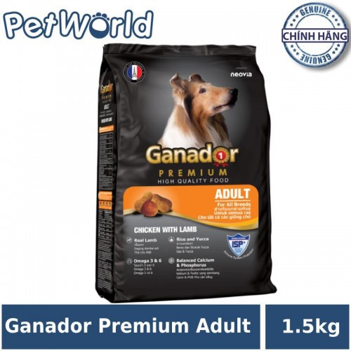 Ganador Adult 1.5kg - Thức ăn cho chó trưởng thành vị gà và cừu