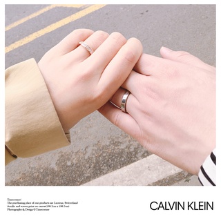 Nhẫn Cặp Đôi Calvin Klein Hook Crystals CK Ring Authentic - Garbini
