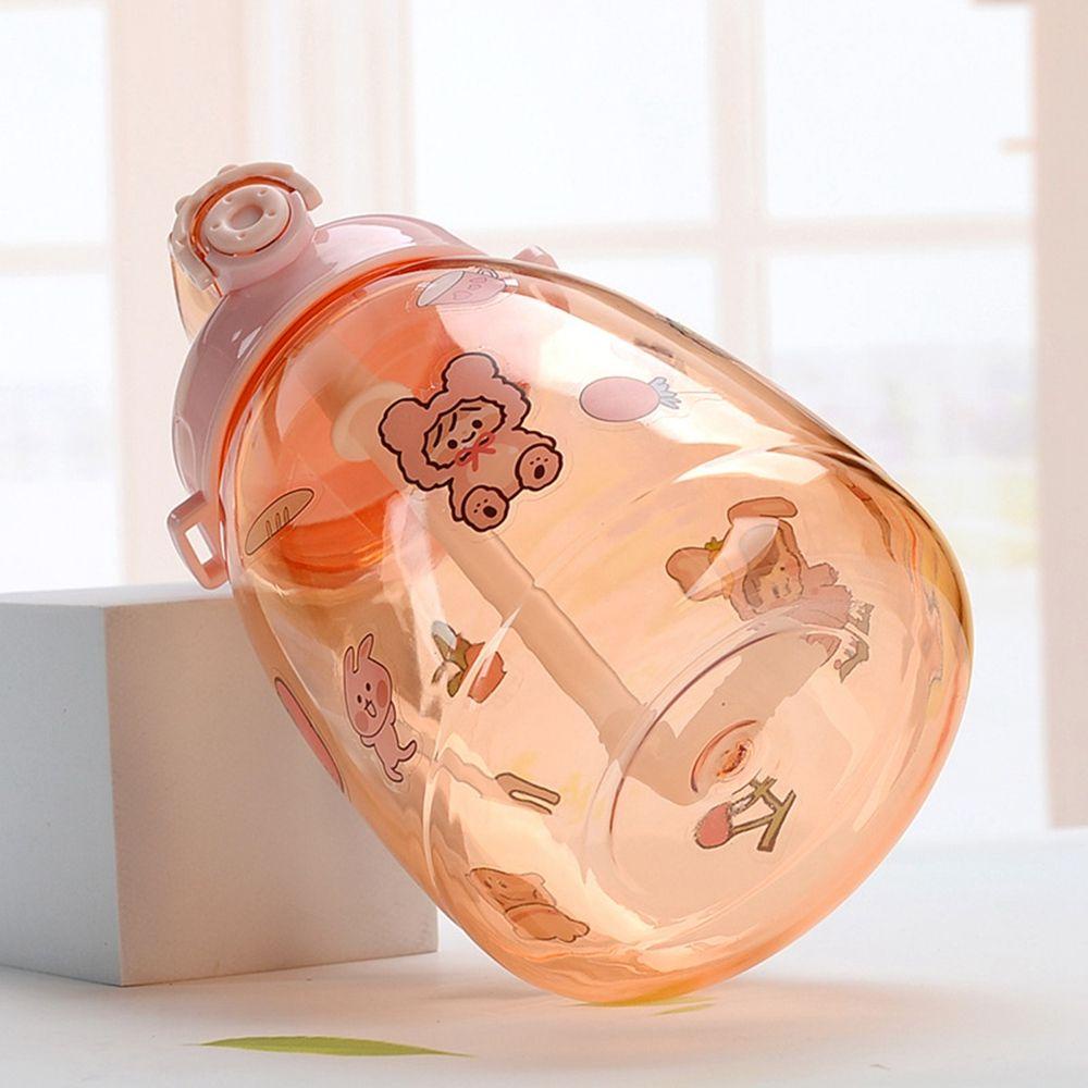 YIYU Bình Nước Nhựa Dung Tích 1300ml Có Ống Hút Và Dây Đeo Dễ Thương