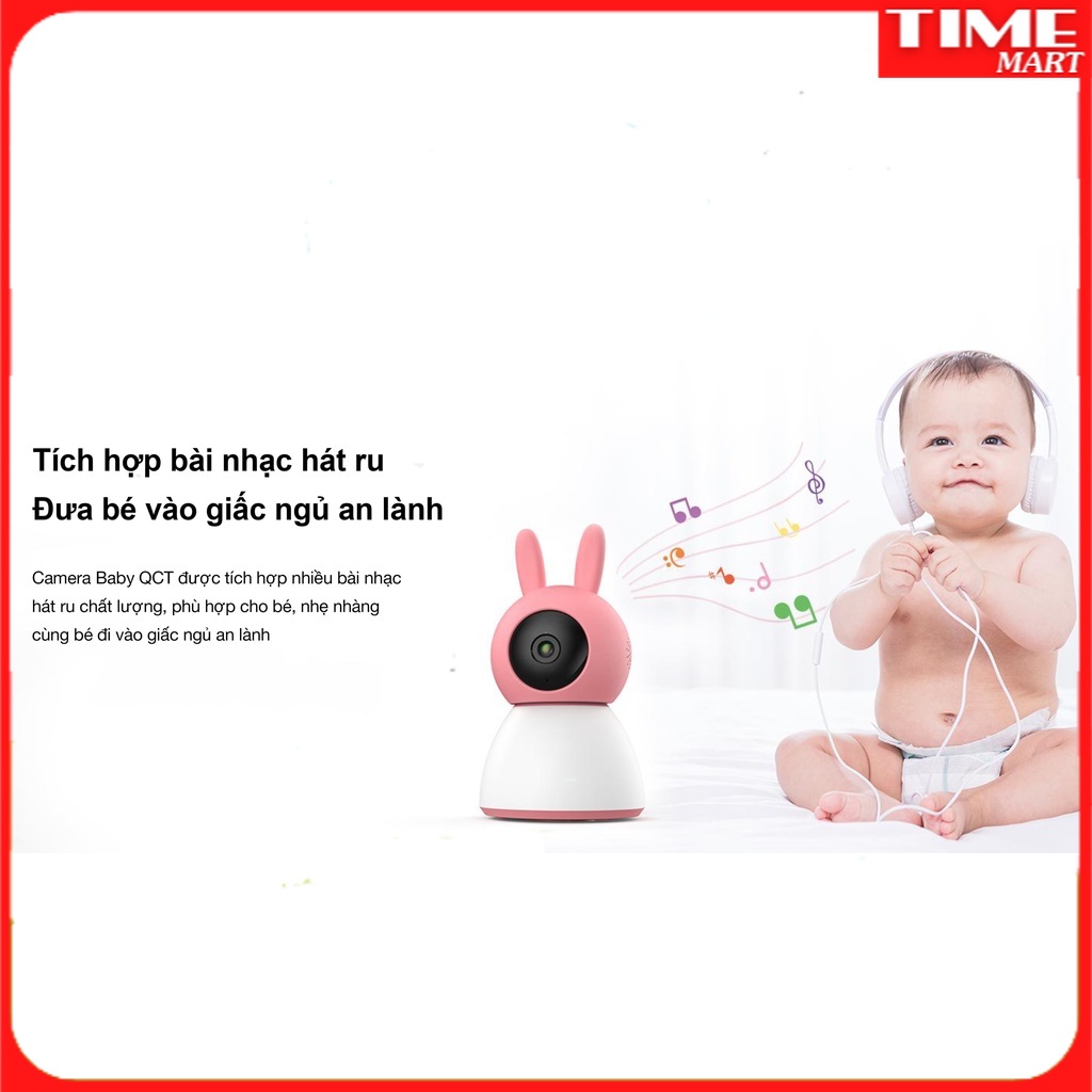 Camera giám sát QCT baby monitor kèm màn hình hiển thị - cảm biến nhiệt độ, độ ẩm, cảnh báo trẻ em khóc, đàm thoại
