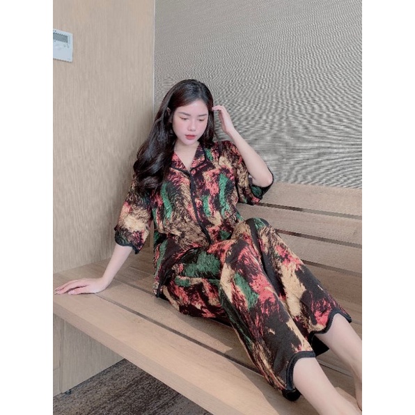 Đồ bộ pijama mango tay lỡ quần dài