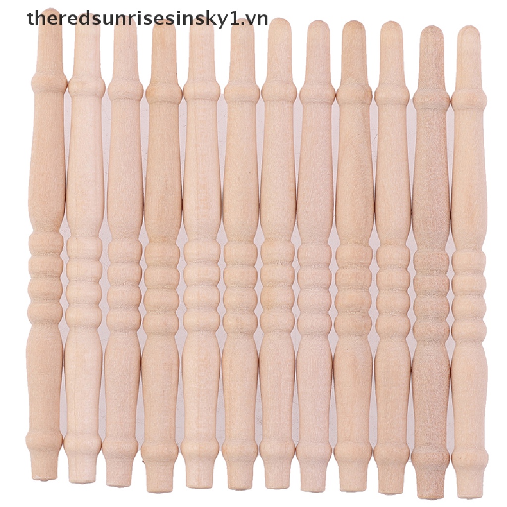 Set 12 mô hình cầu thang gỗ 1:12 trang trí nhà búp bê DIY