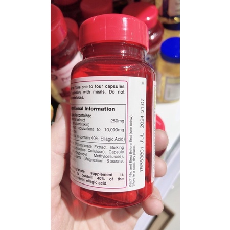 POMEGRANATE- VIÊN UỐNG CHỐNG NẮNG NỘI SINH HIỆU QUẢ LỌ 60viên