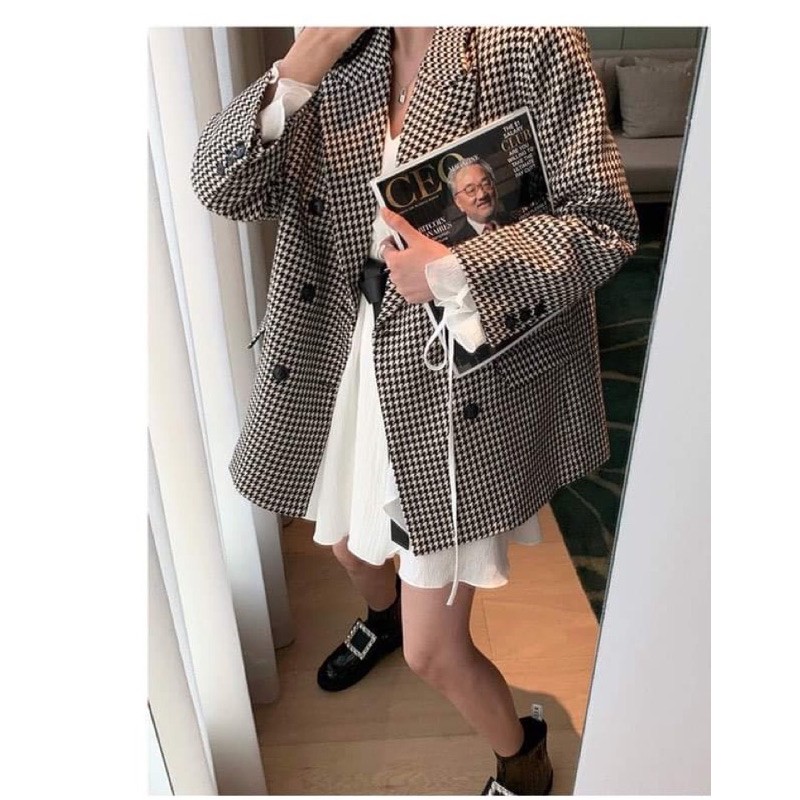Áo Khoác Vest Carô Phong Cách Hàn Quốc | BigBuy360 - bigbuy360.vn