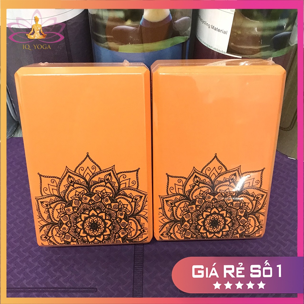 Gạch tập yoga hoa văn Mandala nặng 200gr loại 1 chất liệu EVA cao cấp