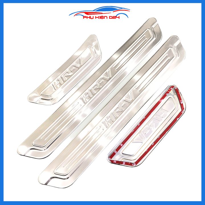 Bộ ốp bậc cửa trong ngoài nẹp bước chân HRV, HR-V 2018-2019-2020-2021-2022 Inox chống trầy trang trí xe
