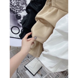 đầm cổ v tay phồng bigsize