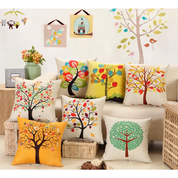 Vỏ Gối tựa lưng, sofa trang trí nhà cửa, văn phòng vải bố mẫu thỏ M74