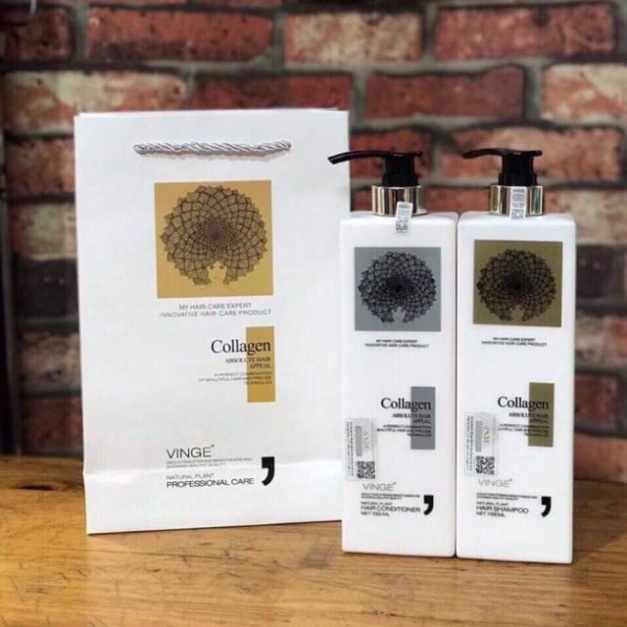 CẶP GỘI XẢ Collagen VINGE 1000ML 🛑 CHÍNH HÃNG🛑 /Giảm Rụng Tóc, Ngứa, Ngăn Rụng Tóc,Phục Hồi Tóc Hư Tổn (NEW 2021)