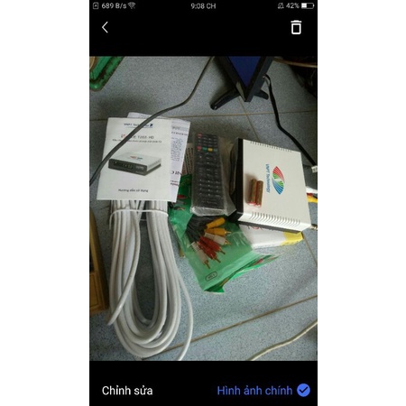 Bộ Đầu thu mặt đất icate T202-HD DV3 T2 VNPT Technology đầu mới sài tốt như hình chụp kèm,anten,dây,
